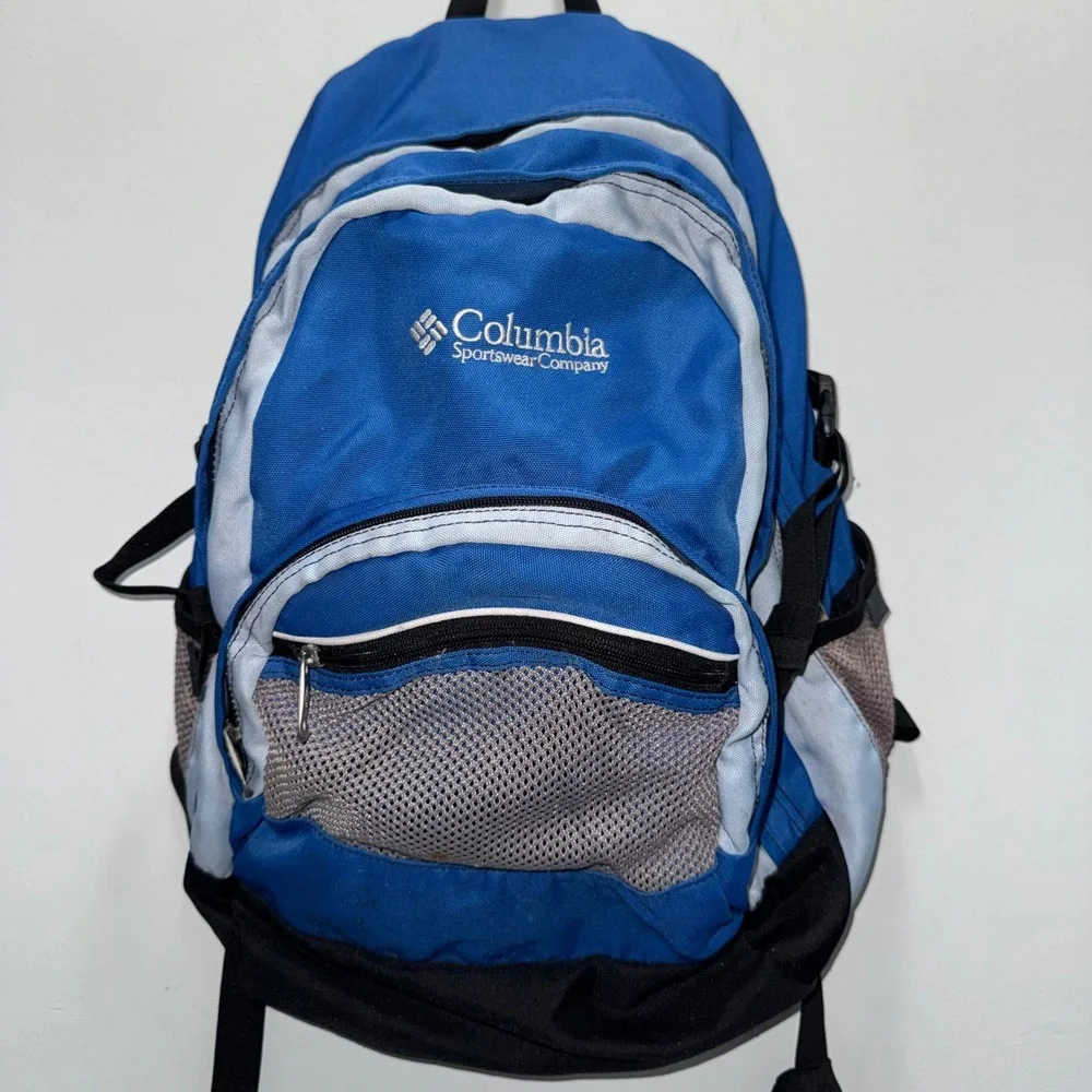 Columbia Sportswear Backpack Blue Black Outdoor Hiking Daypack School Bag